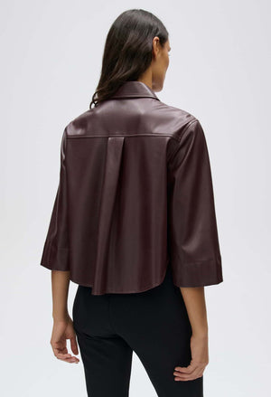 Feleda Faux leather blouse