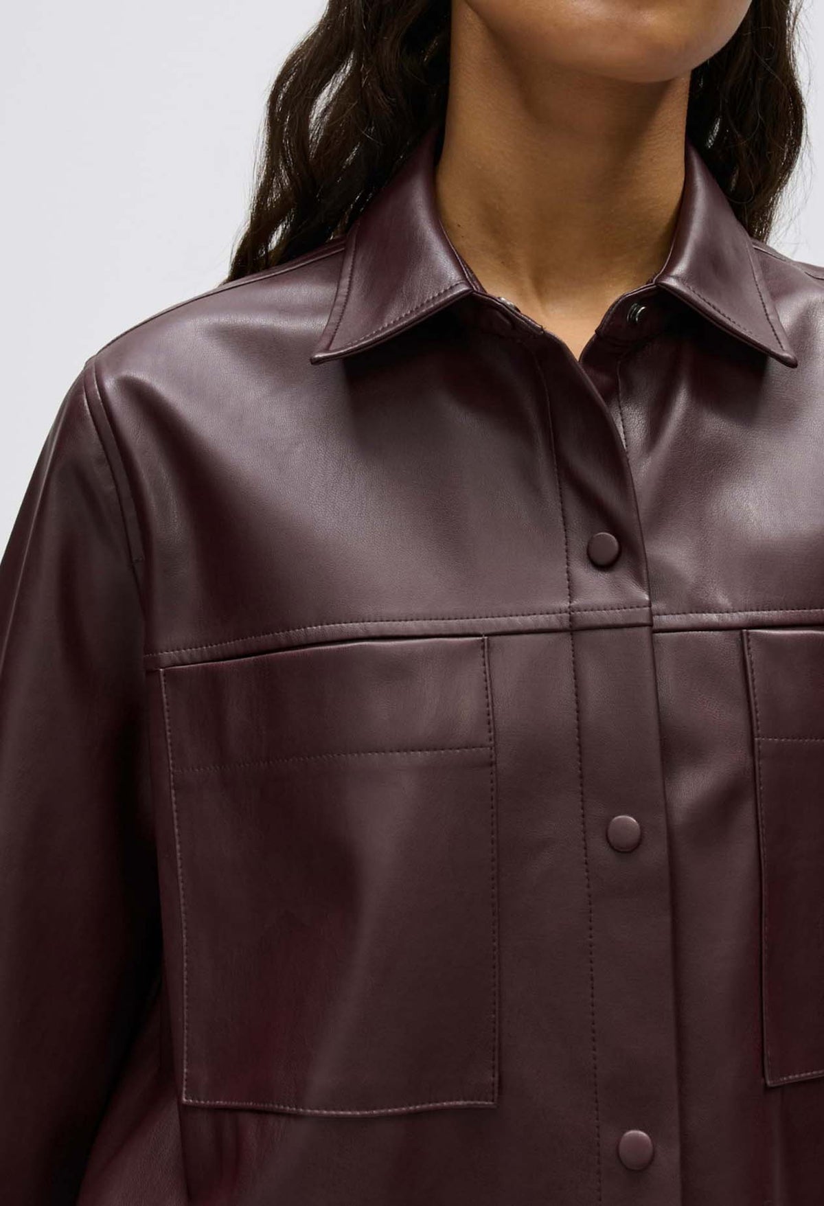 Feleda Faux leather blouse