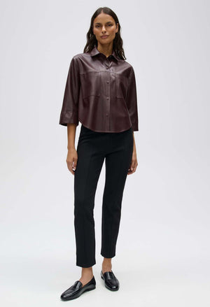 Feleda Faux leather blouse