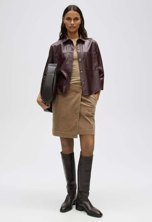 Feleda Faux leather blouse