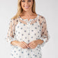 Polka Dot Mesh Blouse