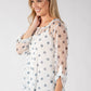 Polka Dot Mesh Blouse