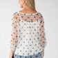 Polka Dot Mesh Blouse