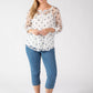 Polka Dot Mesh Blouse