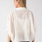 Tie Front Linen Look Blouse