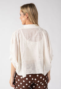 Tie Front Linen Look Blouse