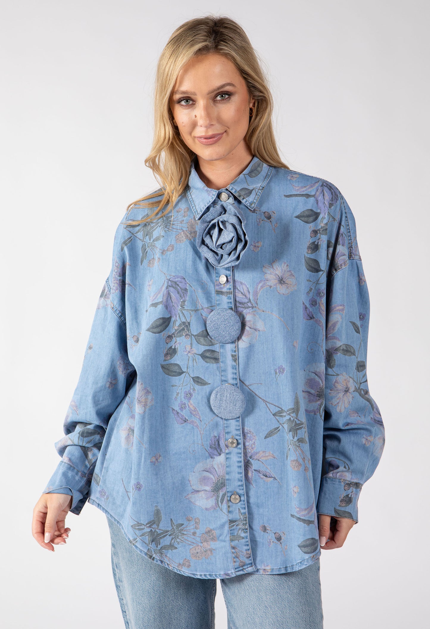 Floral Denim Shirt