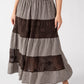 Gingham & Lace Midi Skirt