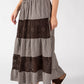 Gingham & Lace Midi Skirt