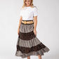 Gingham & Lace Midi Skirt