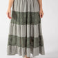 Gingham & Lace Midi Skirt