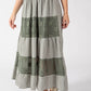 Gingham & Lace Midi Skirt