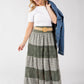 Gingham & Lace Midi Skirt