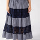 Gingham & Lace Midi Skirt