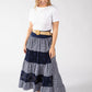 Gingham & Lace Midi Skirt