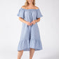 Off the Shoulder Gingham Dress
