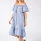 Off the Shoulder Gingham Dress
