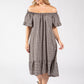 Off the Shoulder Gingham Dress