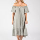 Off the Shoulder Gingham Dress