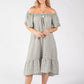 Off the Shoulder Gingham Dress