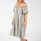 Off the Shoulder Gingham Dress