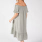 Off the Shoulder Gingham Dress