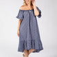 Off the Shoulder Gingham Dress