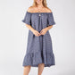 Off the Shoulder Gingham Dress