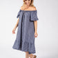 Off the Shoulder Gingham Dress