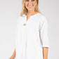 Button Detail Linen Look Blouse