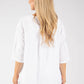 Button Detail Linen Look Blouse