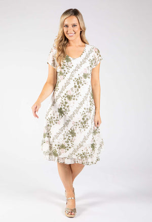 Layered Floral Short Dress