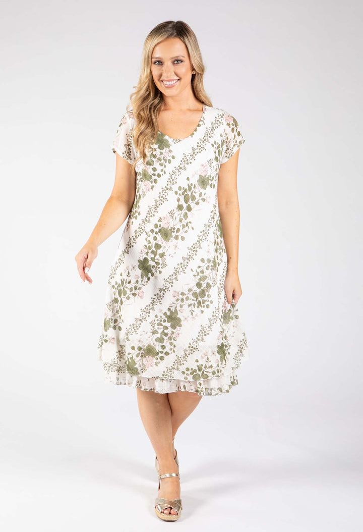 Layered Floral Short Dress