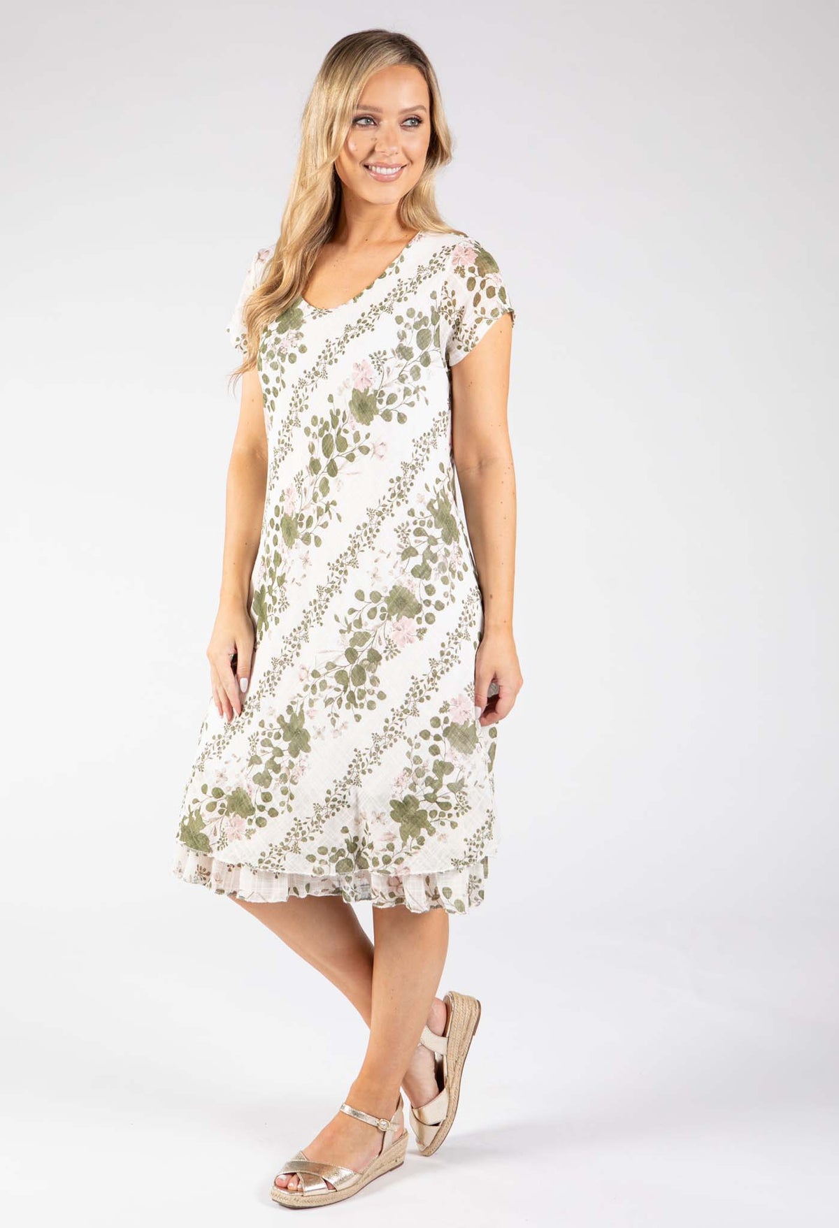 Layered Floral Short Dress