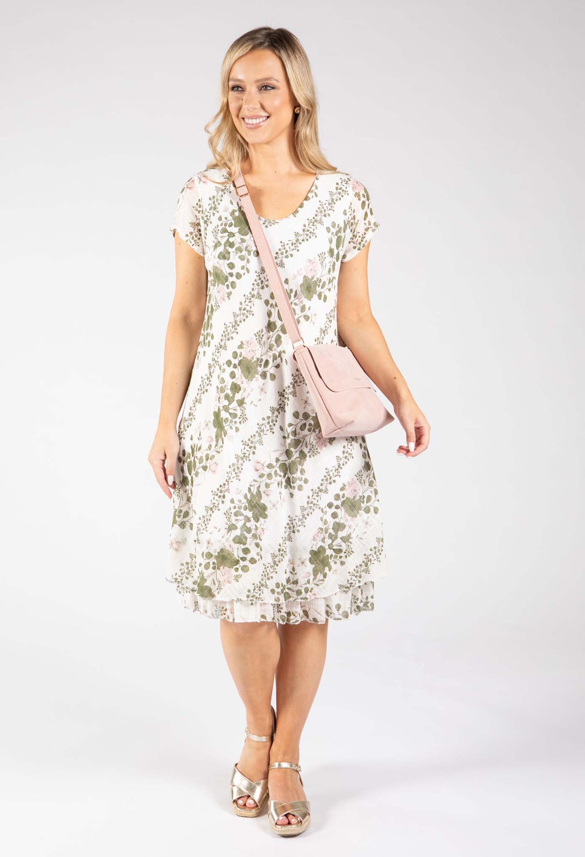 Layered Floral Short Dress