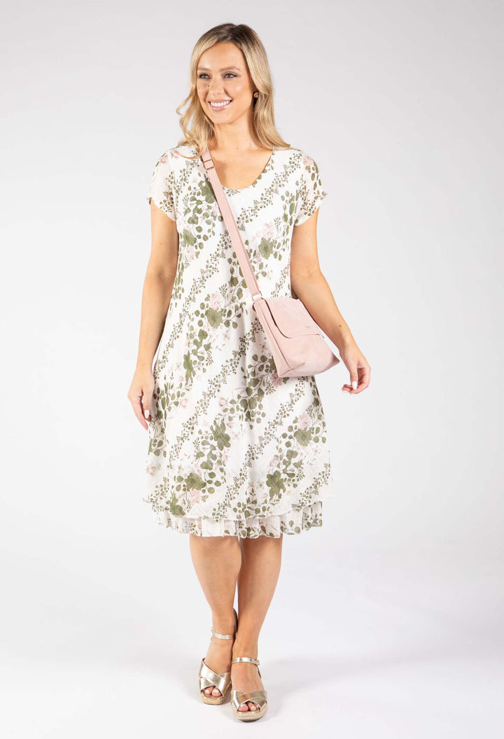 Layered Floral Short Dress