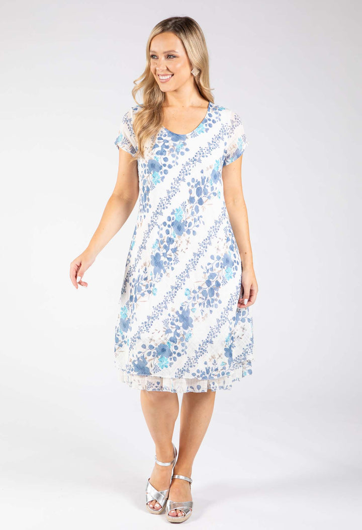 Layered Floral Short Dress