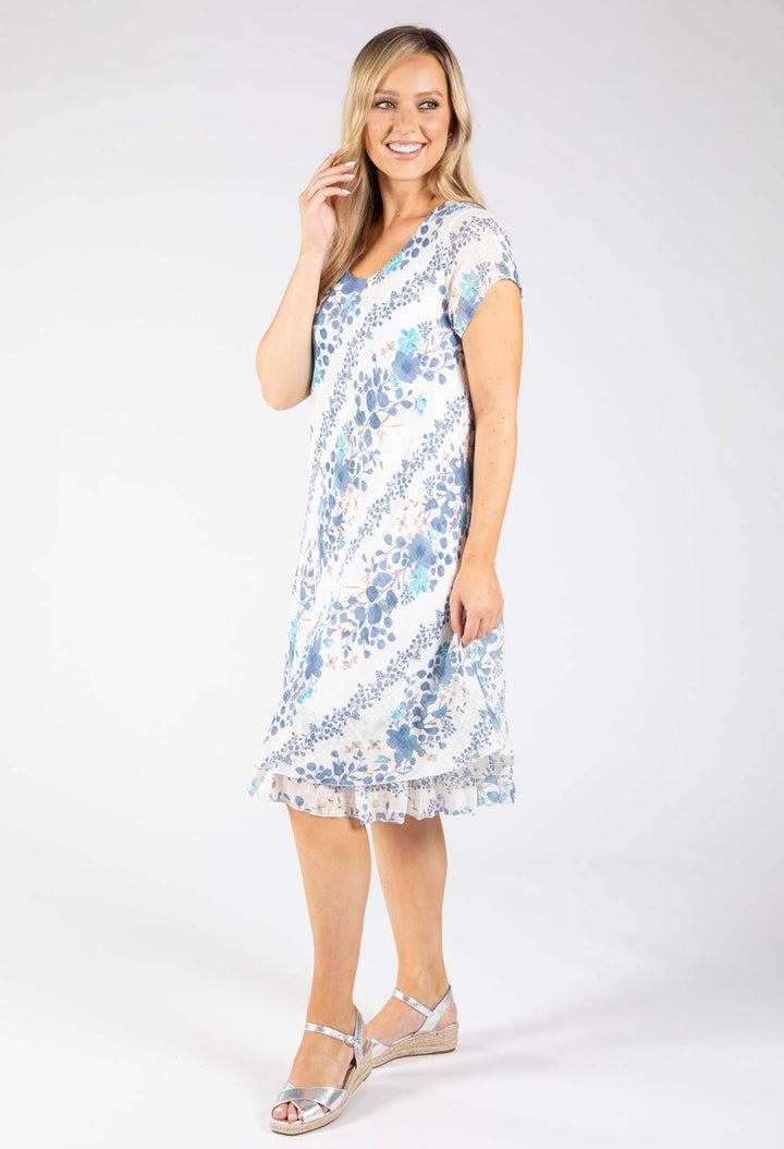 Layered Floral Short Dress