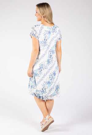 Layered Floral Short Dress