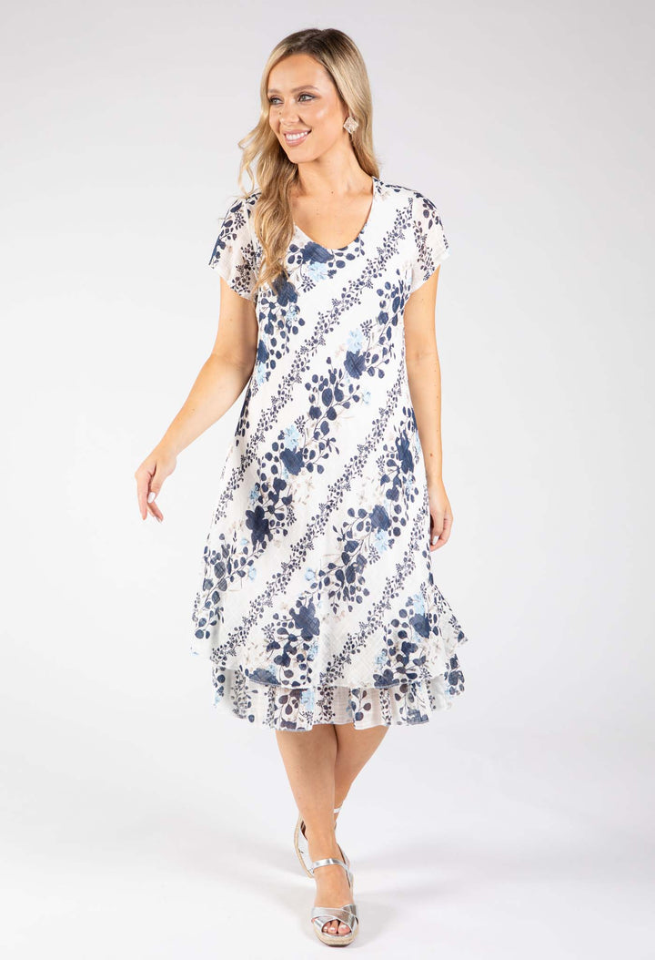 Layered Floral Short Dress