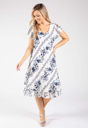 Layered Floral Short Dress