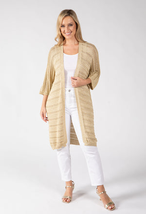 Lurex Knit Longline Cardigan