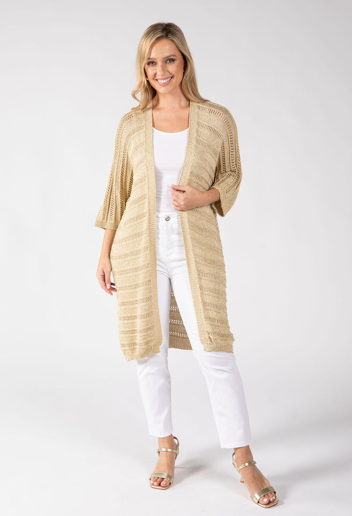 Lurex Knit Longline Cardigan