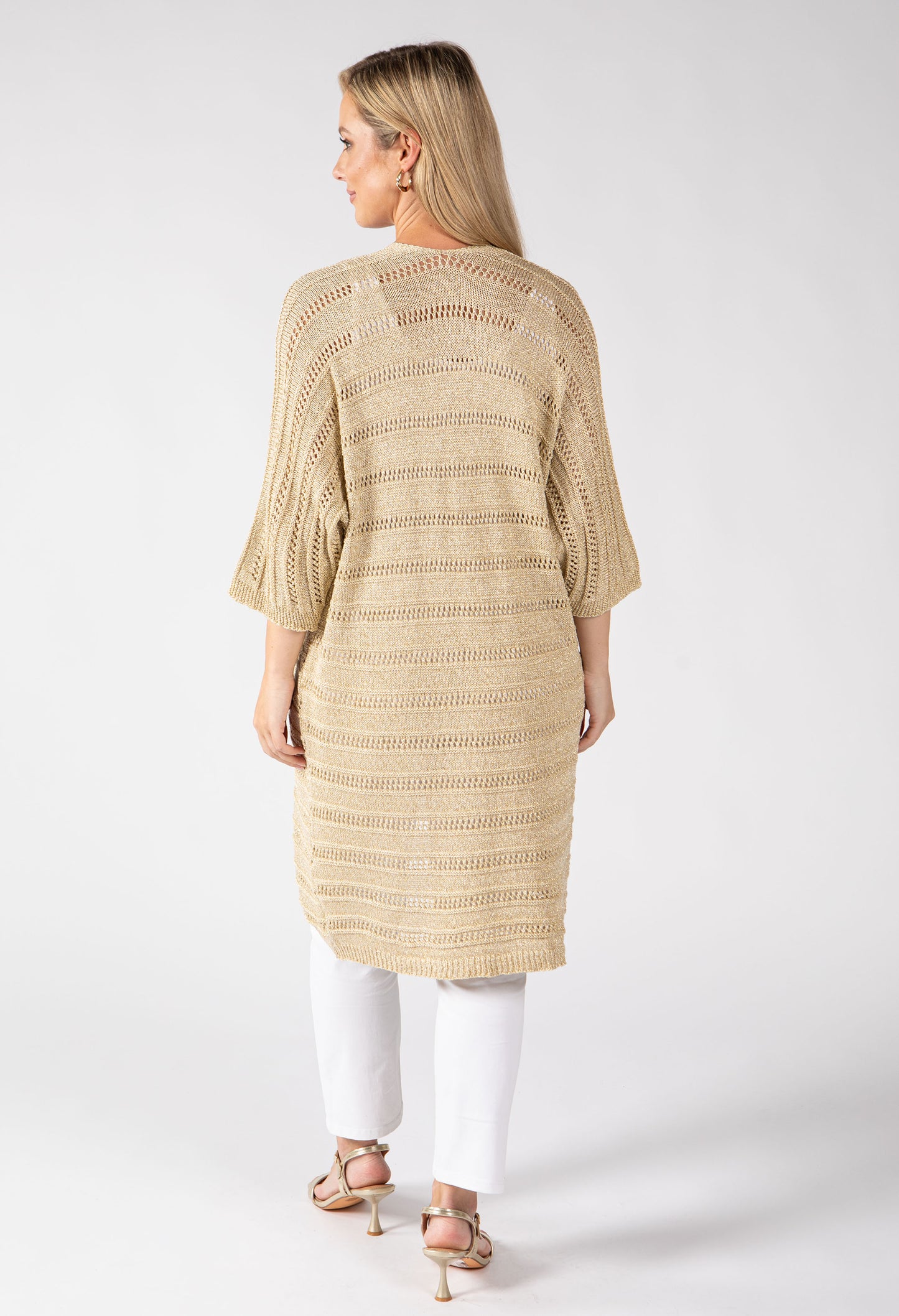 Lurex Knit Longline Cardigan