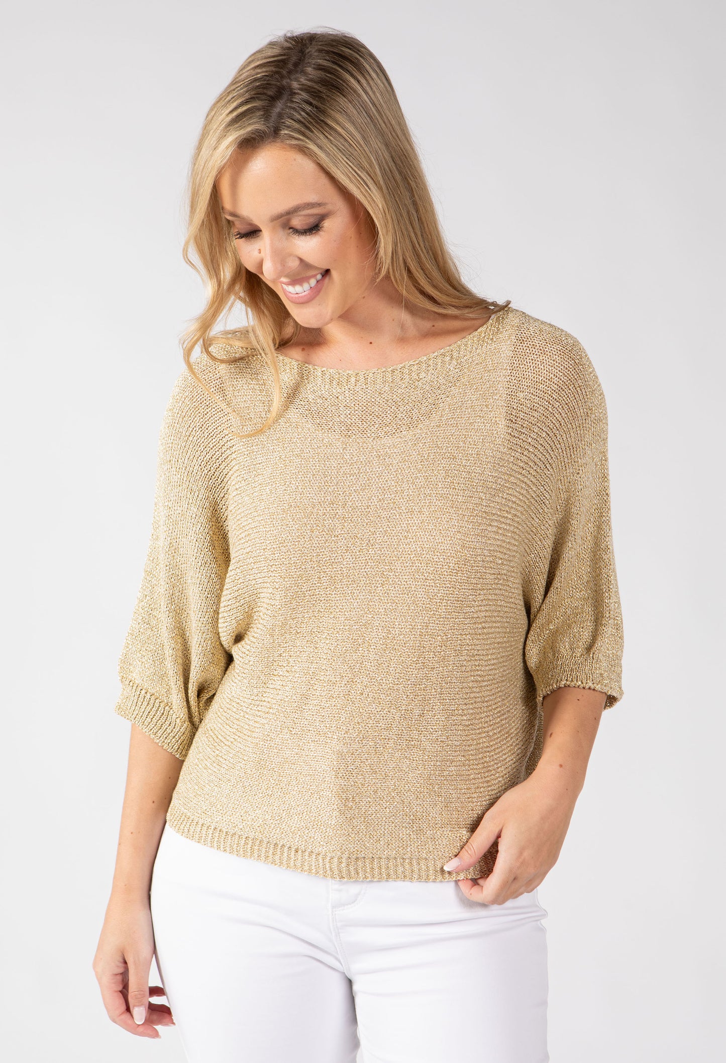Floral Detail Lurex Knit Jumper