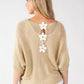 Floral Detail Lurex Knit Jumper