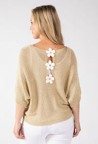 Floral Detail Lurex Knit Jumper
