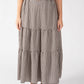 Gingham Tiered Midi Skirt