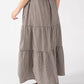 Gingham Tiered Midi Skirt