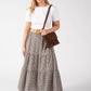 Gingham Tiered Midi Skirt